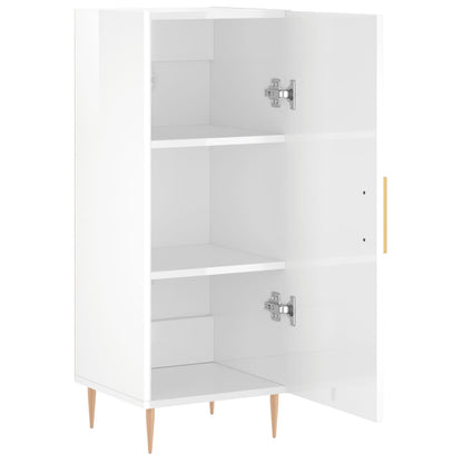 Credenza Bianco Lucido 34,5x34x90 cm in Legno Multistrato - homemem39