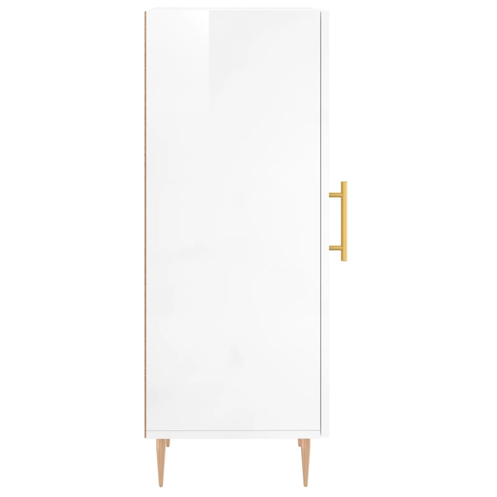 Credenza Bianco Lucido 34,5x34x90 cm in Legno Multistrato - homemem39