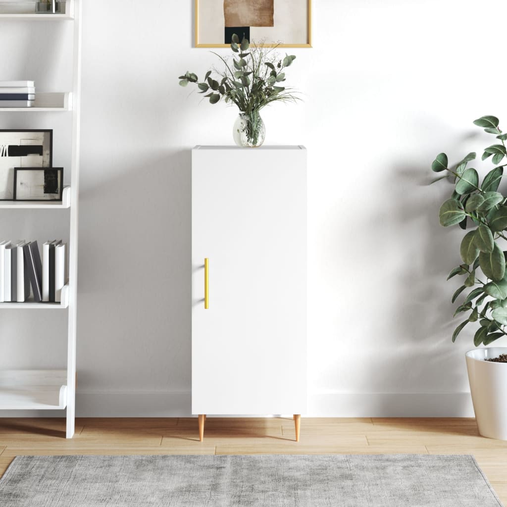 Credenza Bianco Lucido 34,5x34x90 cm in Legno Multistrato - homemem39