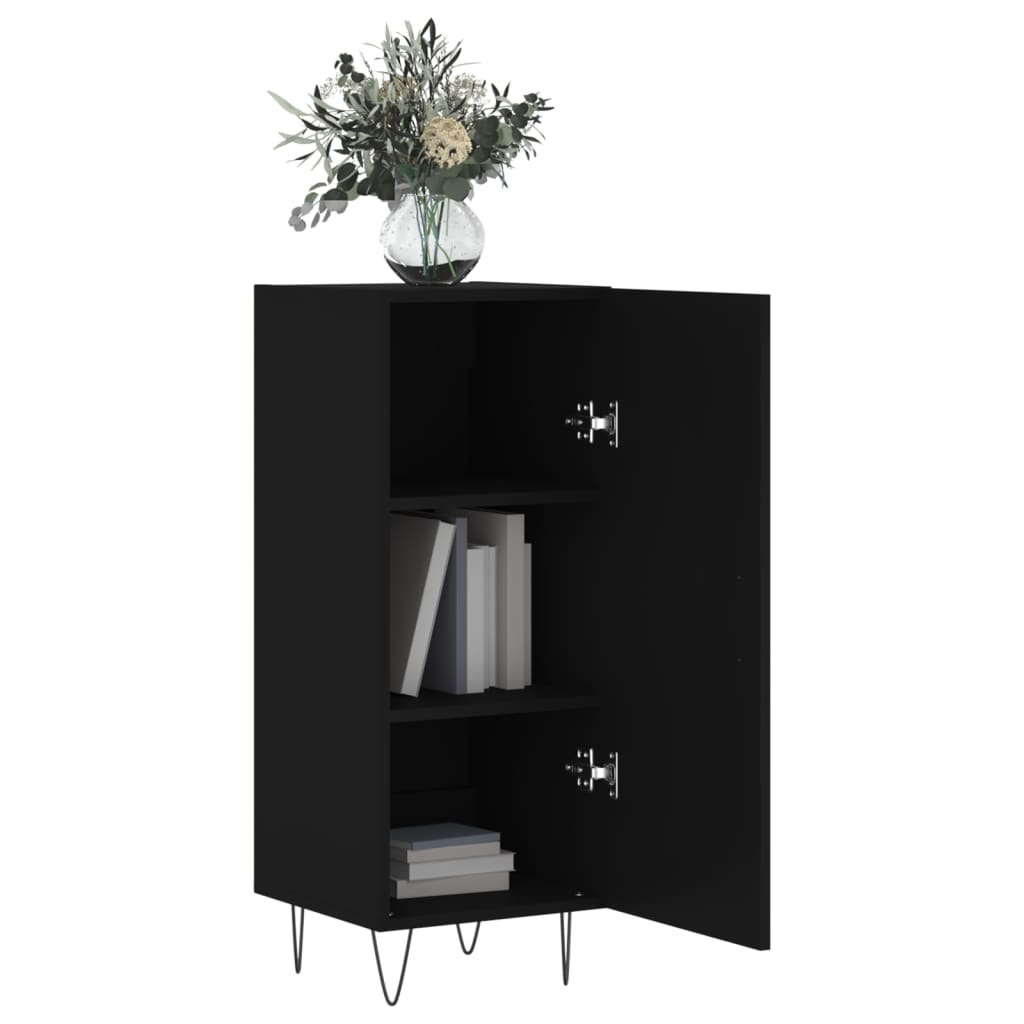 Credenza Nero 34,5x34x90 cm in Legno Multistrato - homemem39