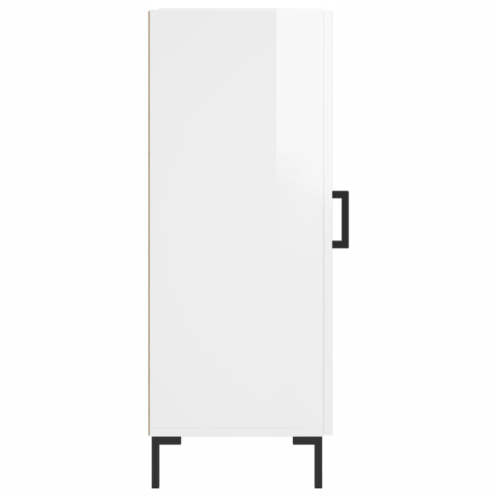 Credenza Bianco Lucido 34,5x34x90 cm in Legno Multistrato - homemem39