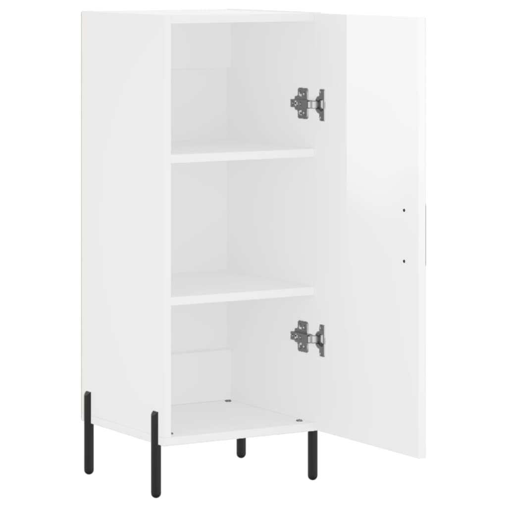 Credenza Bianco Lucido 34,5x34x90 cm in Legno Multistrato - homemem39