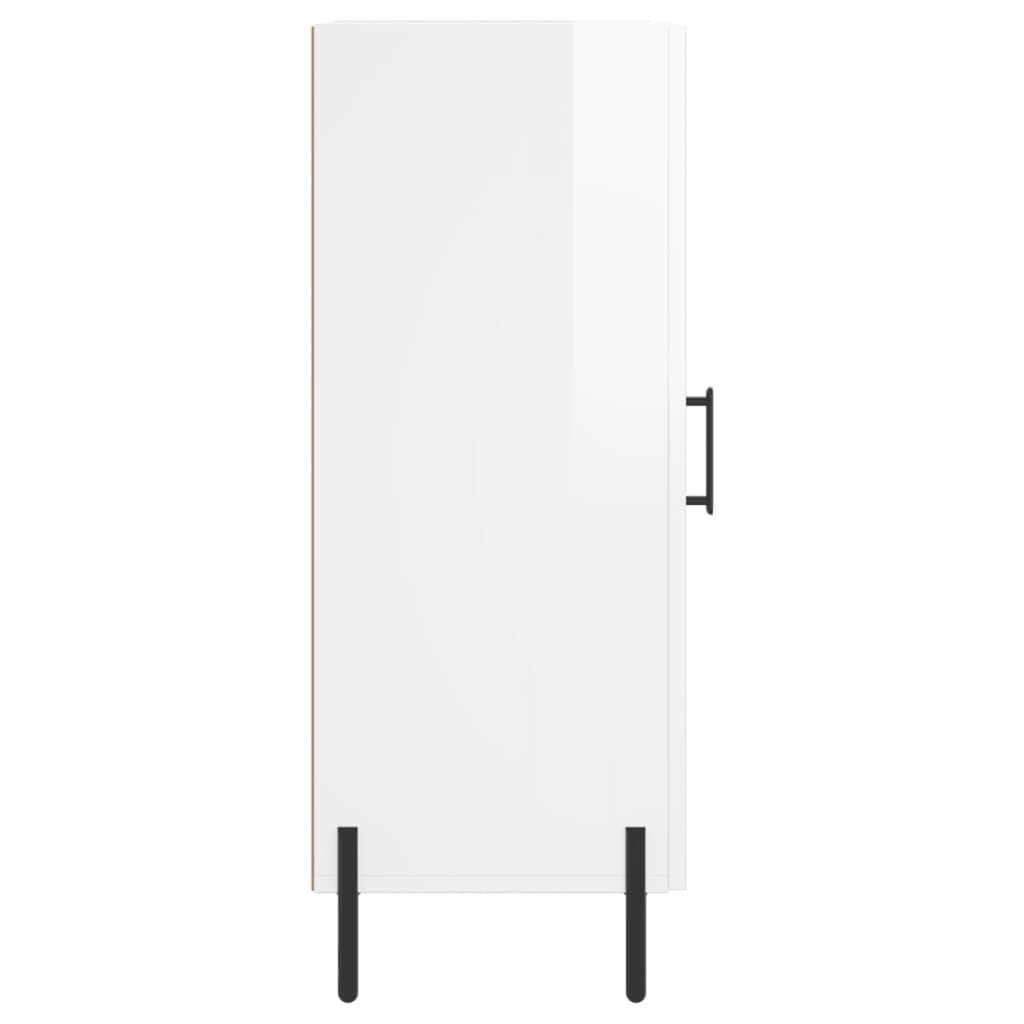 Credenza Bianco Lucido 34,5x34x90 cm in Legno Multistrato - homemem39