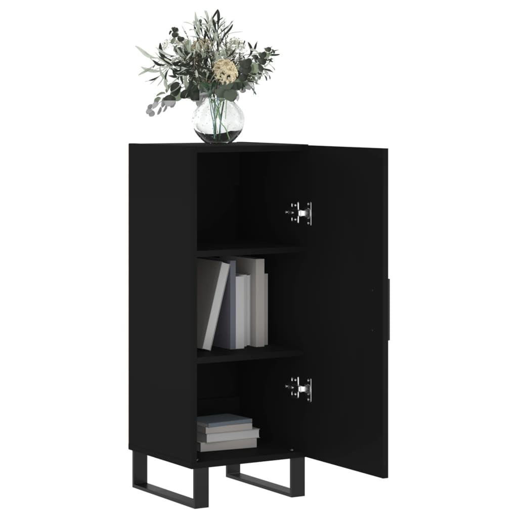 Credenza Nero 34,5x34x90 cm in Legno Multistrato - homemem39