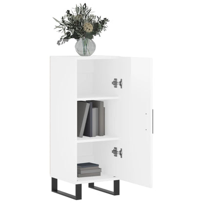 Credenza Bianco Lucido 34,5x34x90 cm in Legno Multistrato - homemem39