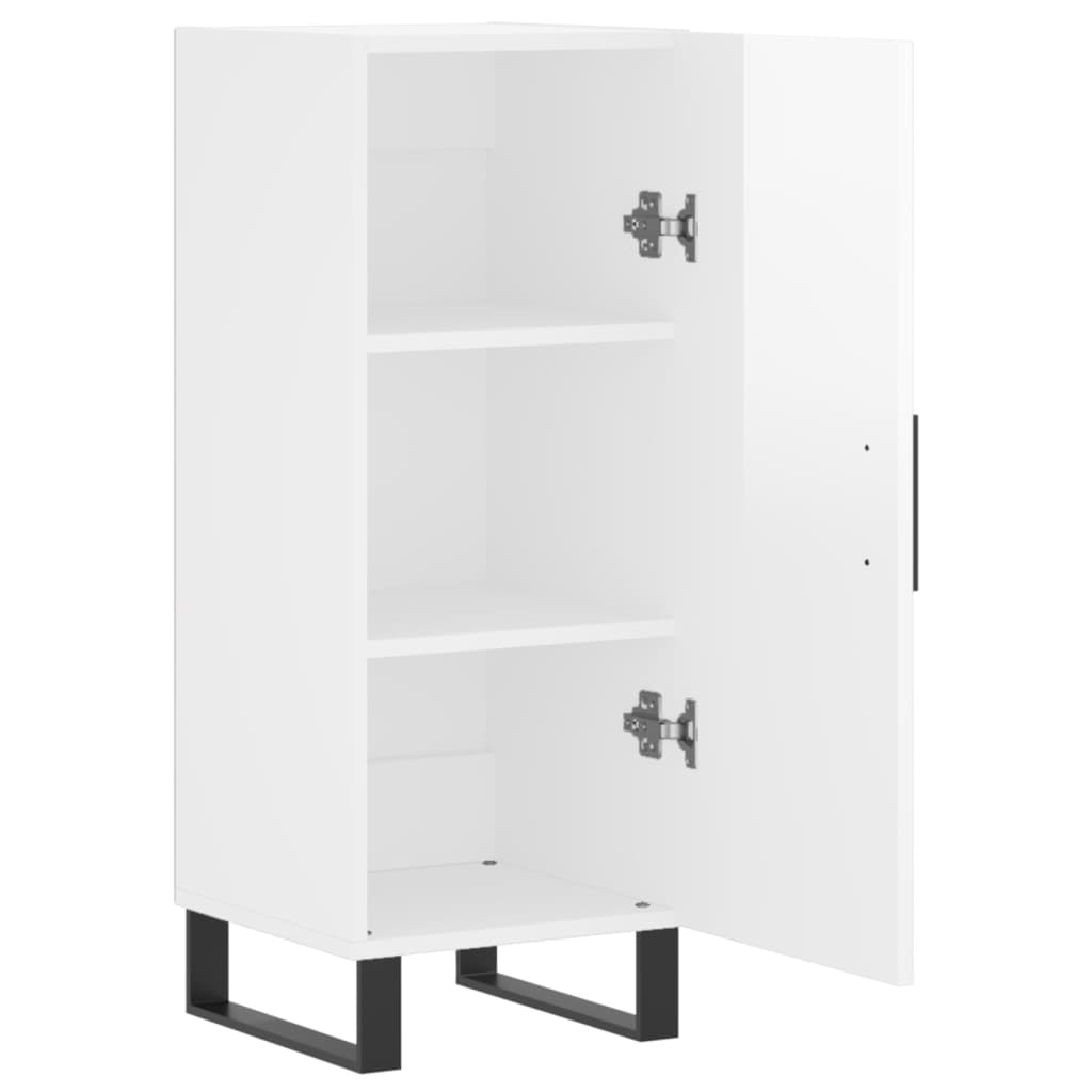 Credenza Bianco Lucido 34,5x34x90 cm in Legno Multistrato - homemem39