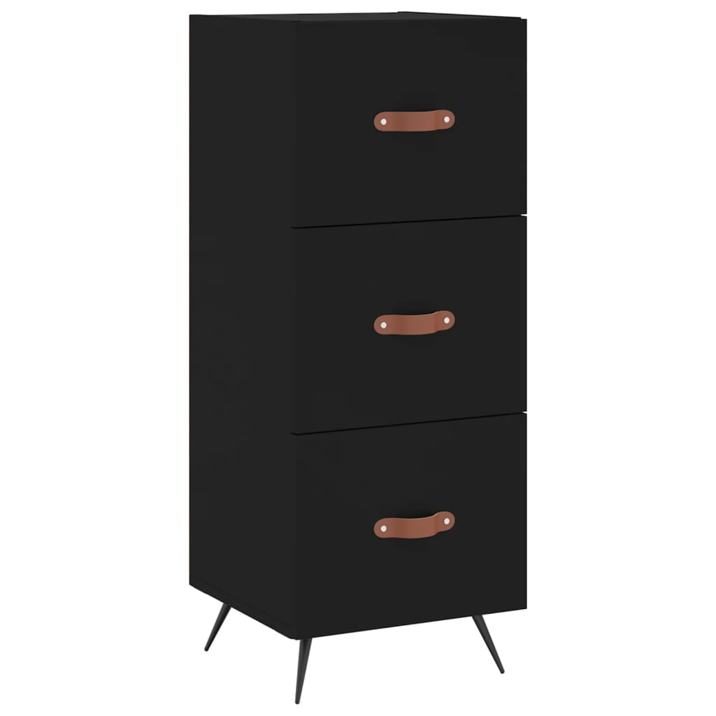 Credenza Nero 34,5x34x90 cm in Legno Multistrato - homemem39