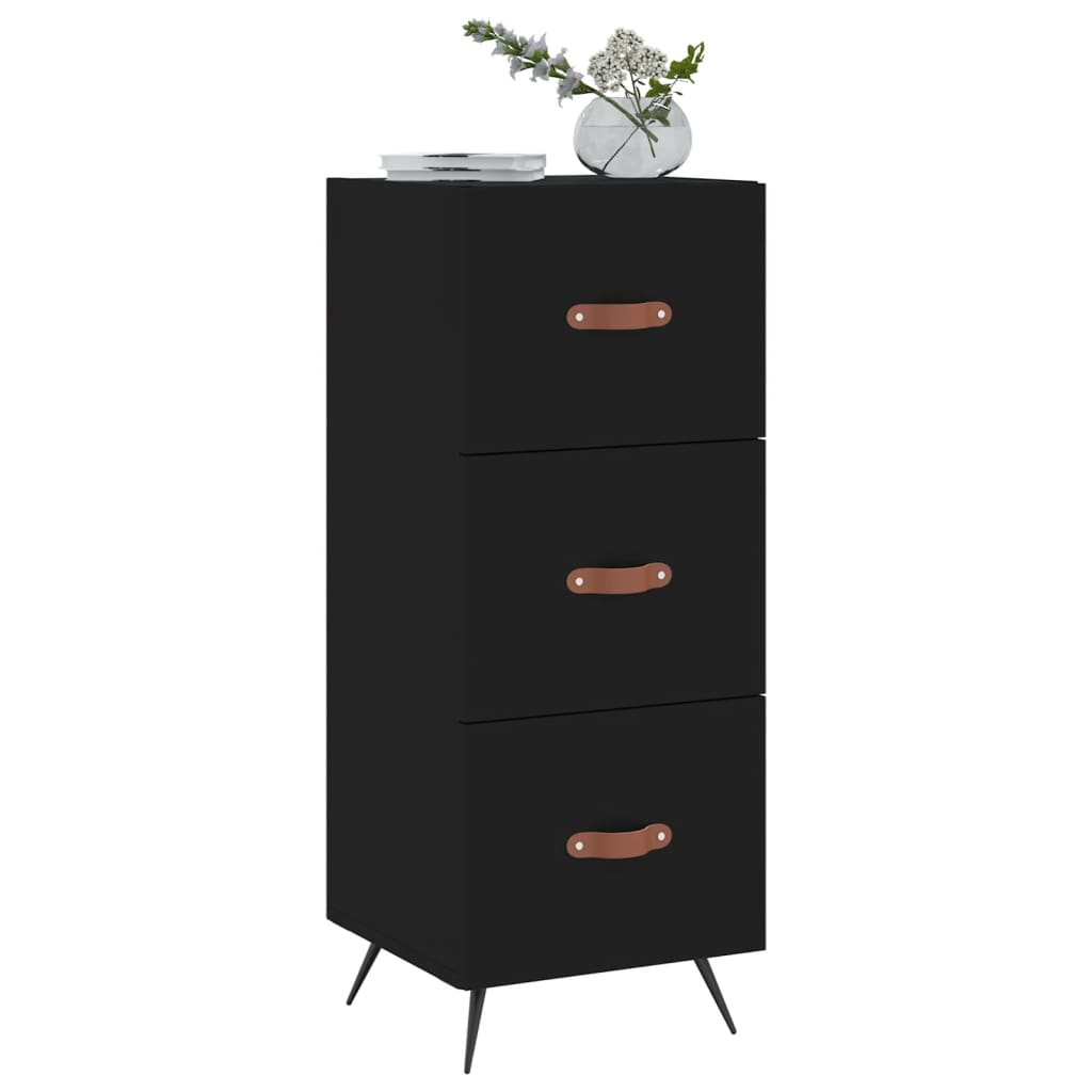 Credenza Nero 34,5x34x90 cm in Legno Multistrato - homemem39