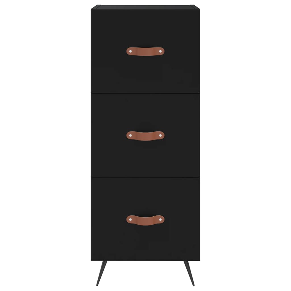 Credenza Nero 34,5x34x90 cm in Legno Multistrato - homemem39