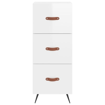 Credenza Bianco Lucido 34,5x34x90 cm in Legno Multistrato - homemem39