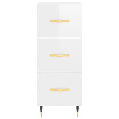 Credenza Bianco Lucido 34,5x34x90 cm in Legno Multistrato - homemem39