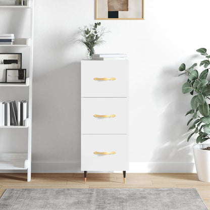 Credenza Bianco Lucido 34,5x34x90 cm in Legno Multistrato - homemem39