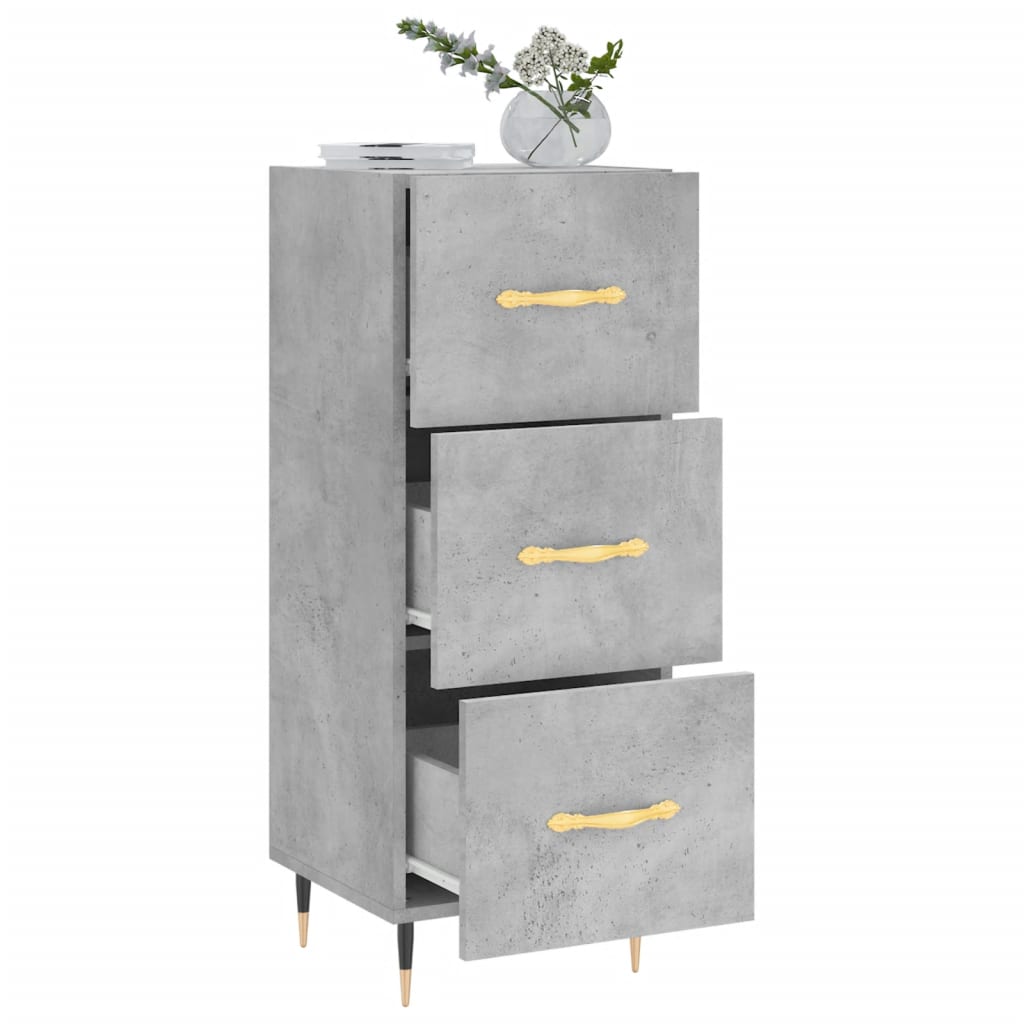 Credenza Grigio Cemento 34,5x34x90 cm in Legno Multistrato - homemem39