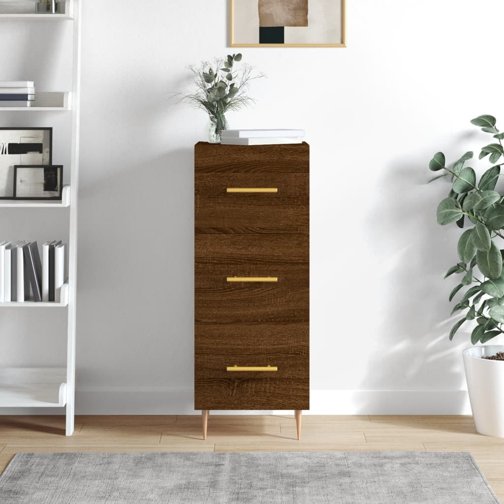 Credenza Rovere Marrone 34,5x34x90 cm in Legno Multistrato - homemem39