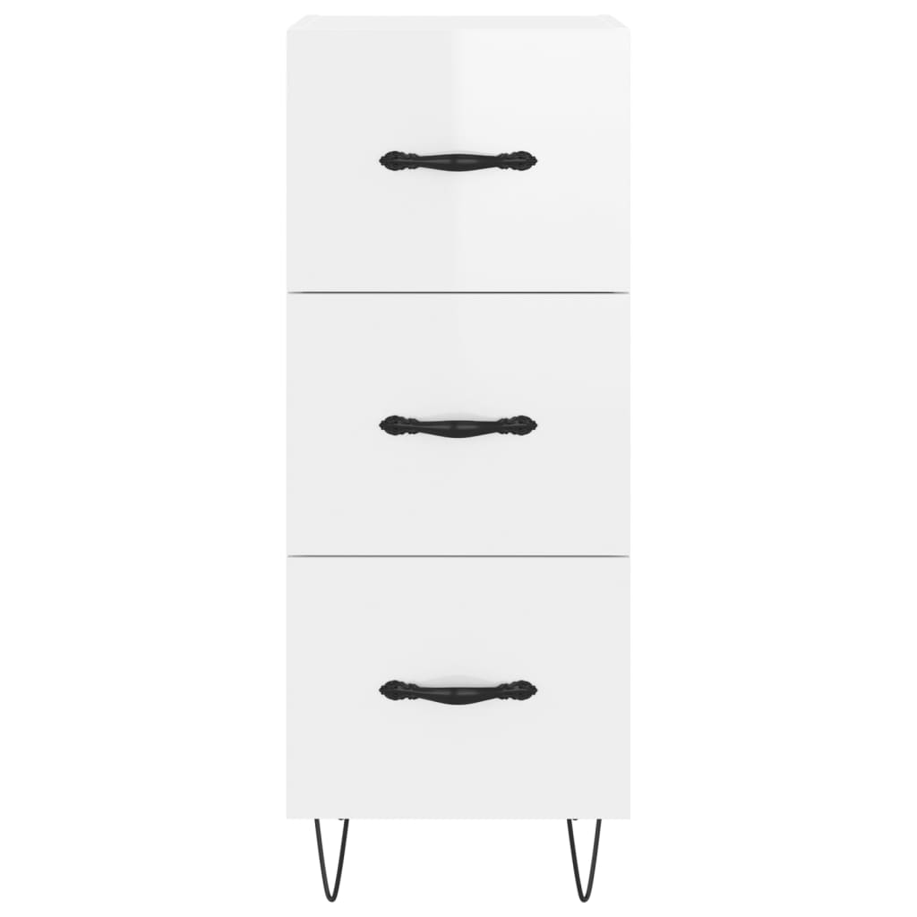 Credenza Bianco Lucido 34,5x34x90 cm in Legno Multistrato - homemem39