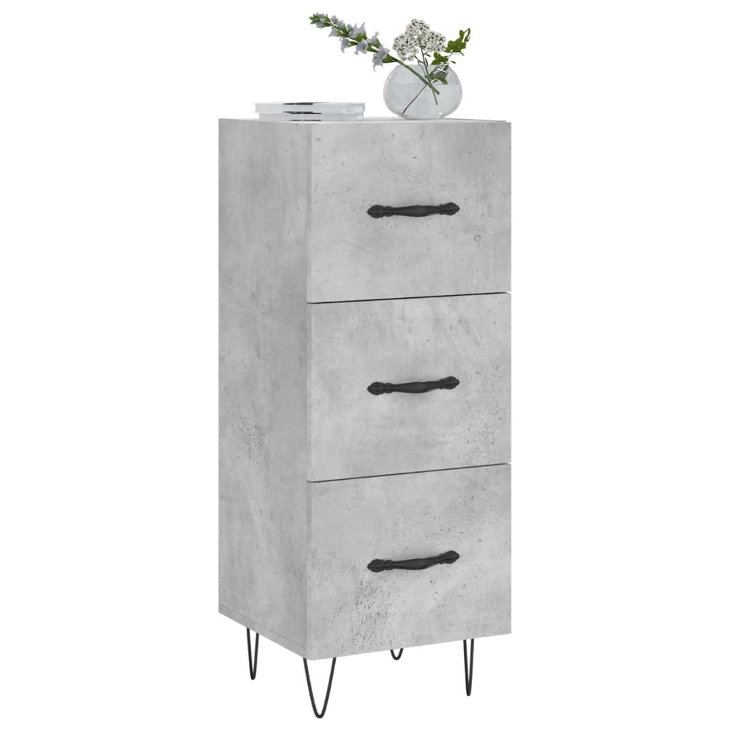 Credenza Grigio Cemento 34,5x34x90 cm in Legno Multistrato - homemem39