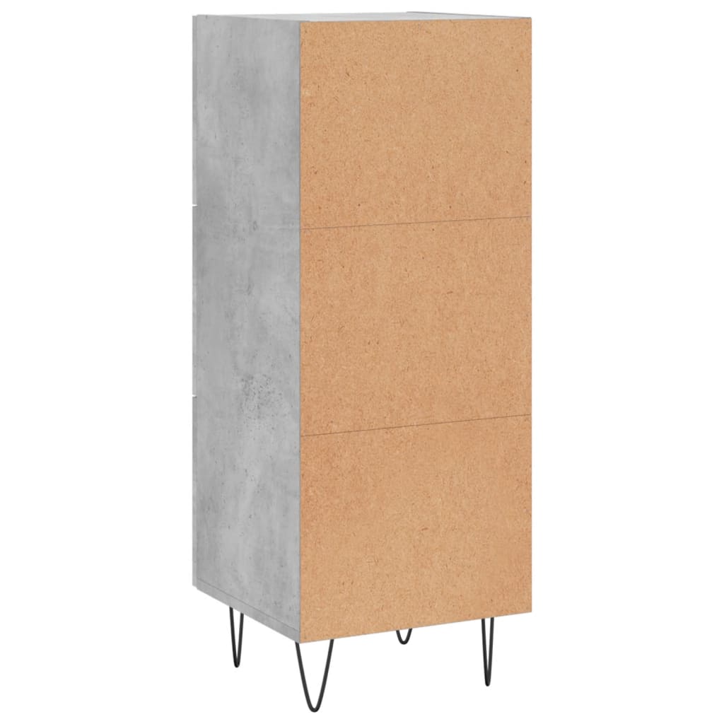 Credenza Grigio Cemento 34,5x34x90 cm in Legno Multistrato - homemem39