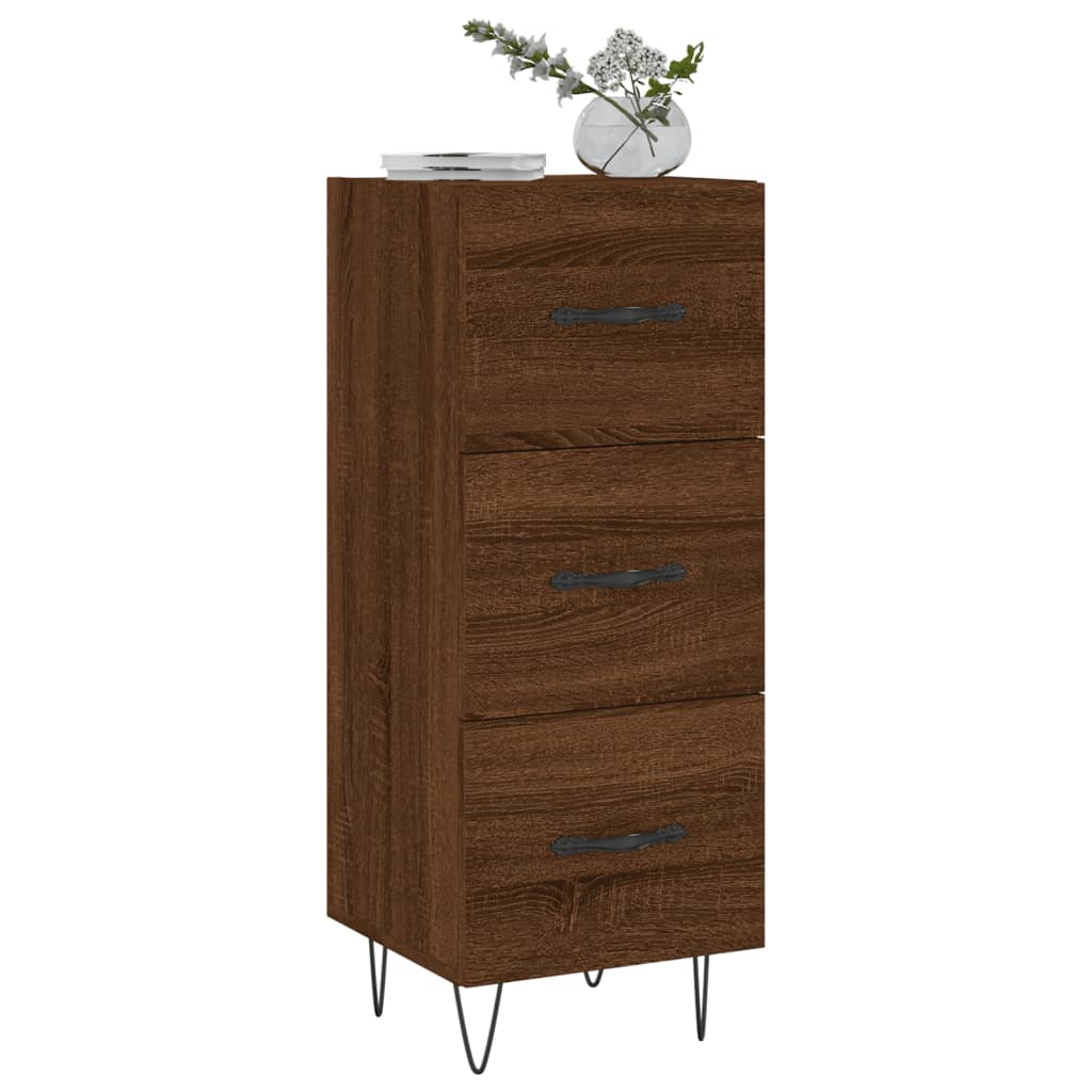 Credenza Rovere Marrone 34,5x34x90 cm in Legno Multistrato - homemem39