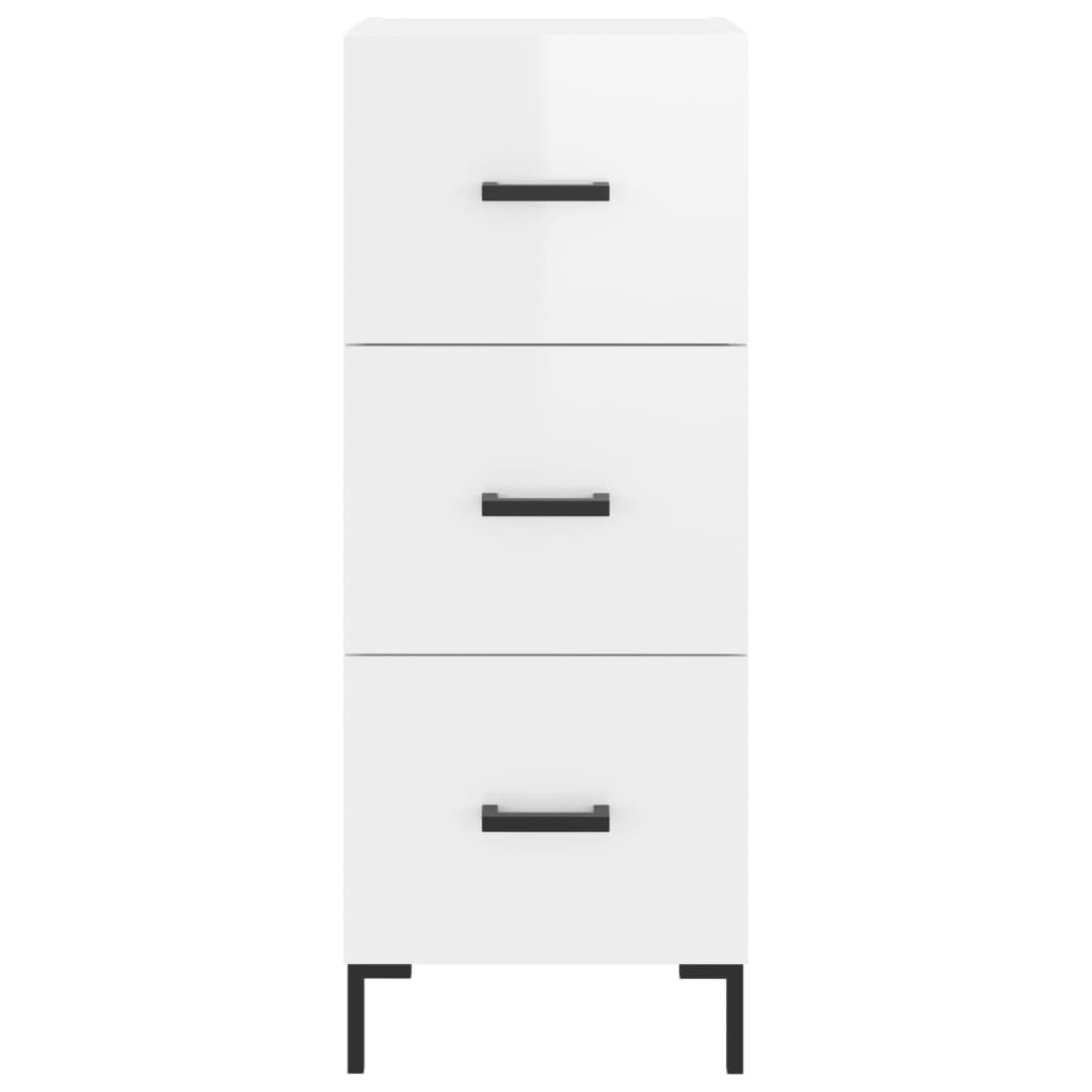 Credenza Bianco Lucido 34,5x34x90 cm in Legno Multistrato - homemem39