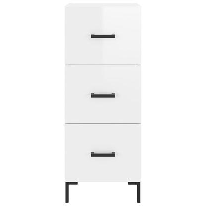 Credenza Bianco Lucido 34,5x34x90 cm in Legno Multistrato - homemem39