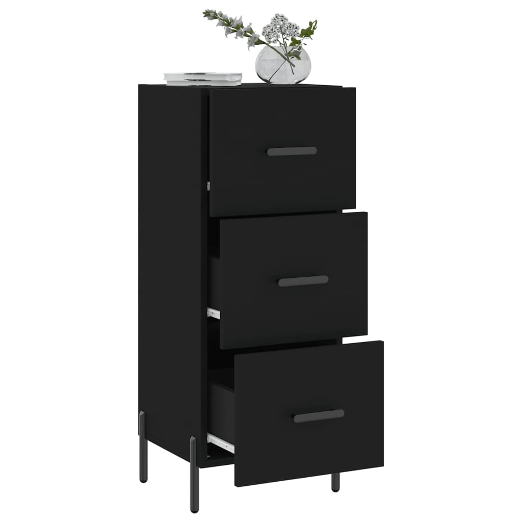 Credenza Nero 34,5x34x90 cm in Legno Multistrato - homemem39