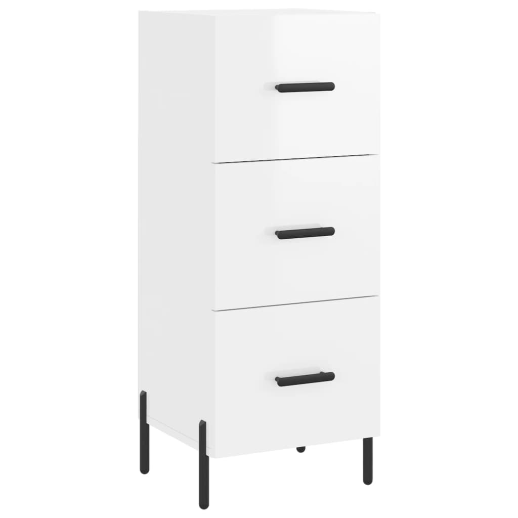 Credenza Bianco Lucido 34,5x34x90 cm in Legno Multistrato - homemem39