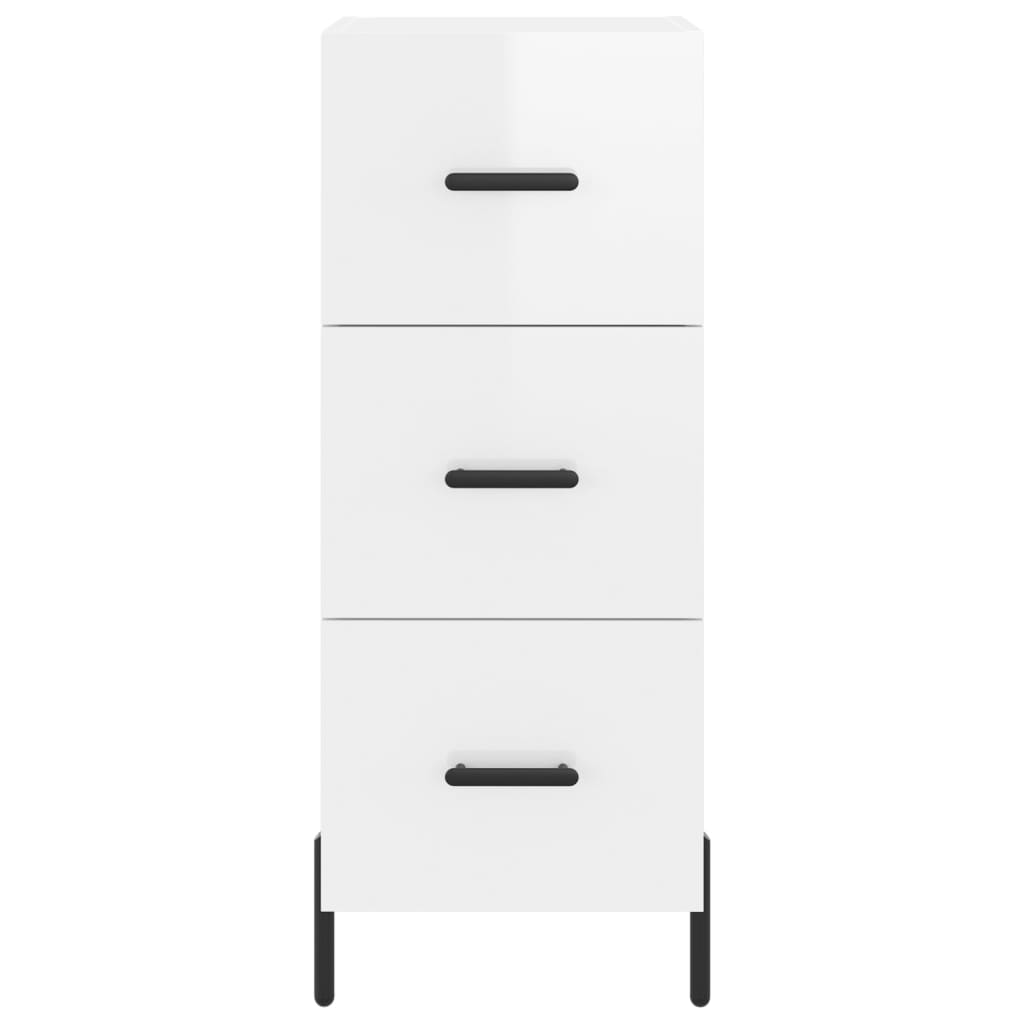 Credenza Bianco Lucido 34,5x34x90 cm in Legno Multistrato - homemem39