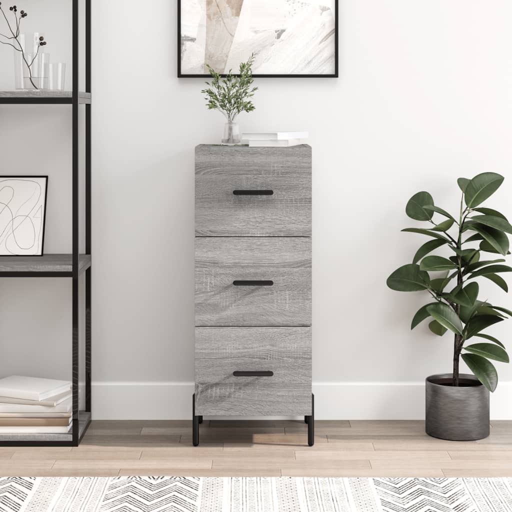 Credenza Grigio Sonoma 34,5x34x90 cm in Legno Multistrato - homemem39