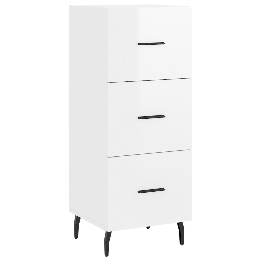 Credenza Bianco Lucido 34,5x34x90 cm in Legno Multistrato - homemem39