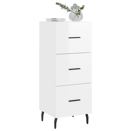 Credenza Bianco Lucido 34,5x34x90 cm in Legno Multistrato - homemem39