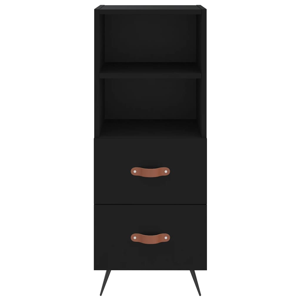 Credenza Nero 34,5x34x90 cm in Legno Multistrato - homemem39