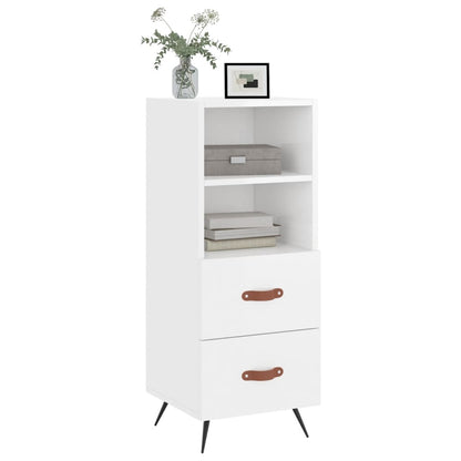 Credenza Bianco Lucido 34,5x34x90 cm in Legno Multistrato - homemem39