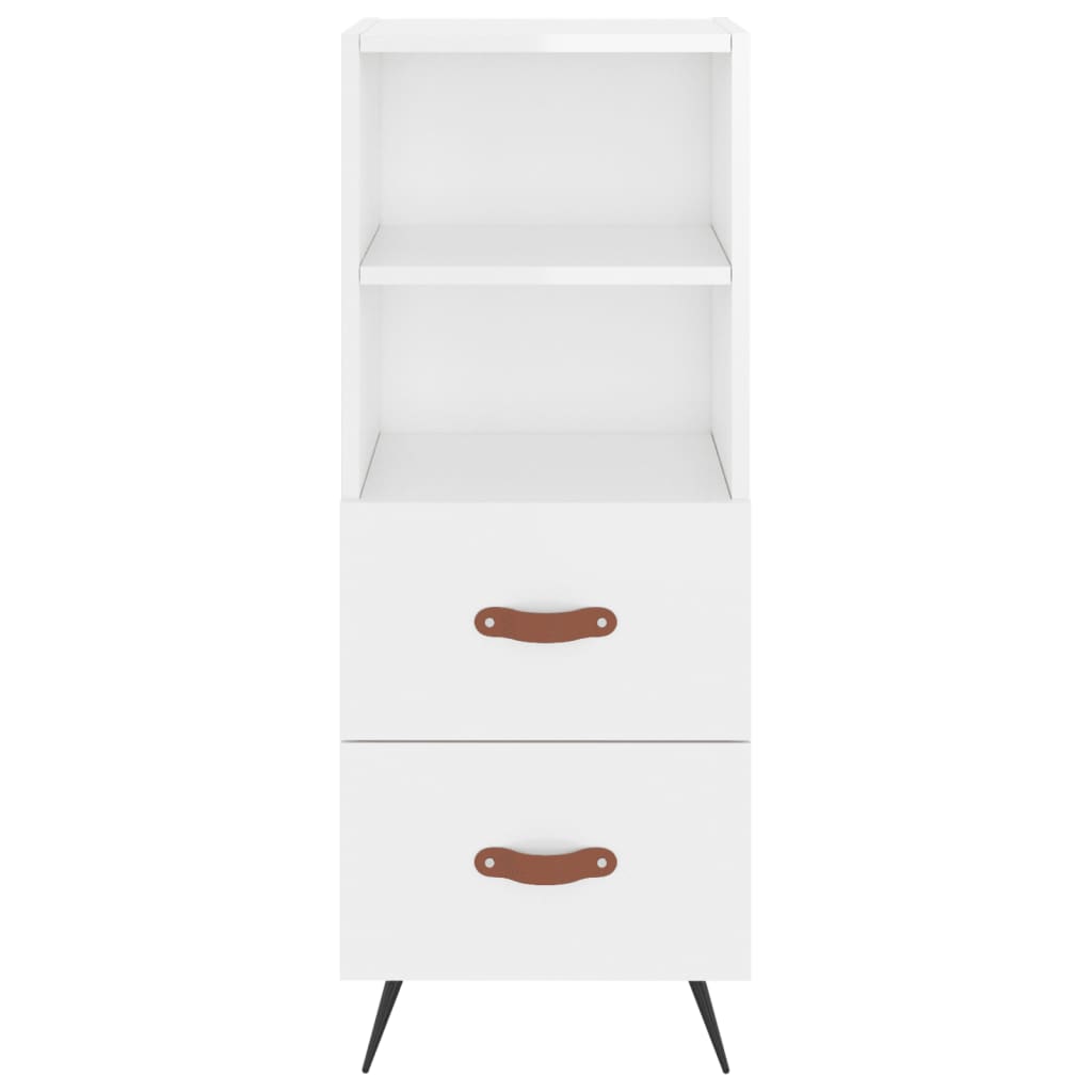 Credenza Bianco Lucido 34,5x34x90 cm in Legno Multistrato - homemem39