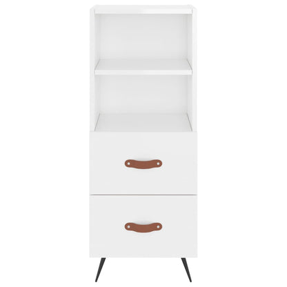 Credenza Bianco Lucido 34,5x34x90 cm in Legno Multistrato - homemem39