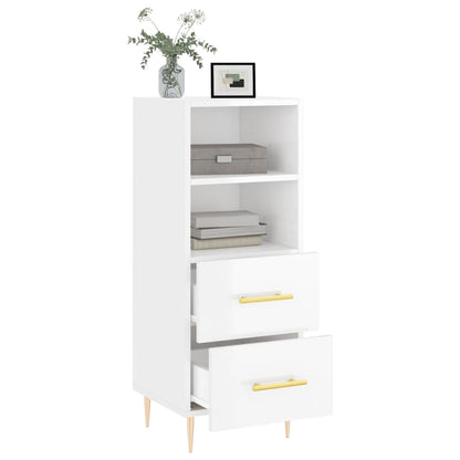 Credenza Bianco Lucido 34,5x34x90 cm in Legno Multistrato - homemem39