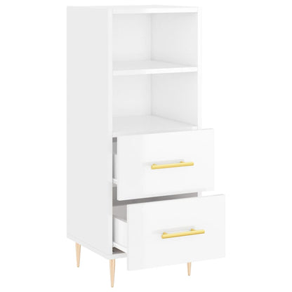 Credenza Bianco Lucido 34,5x34x90 cm in Legno Multistrato - homemem39