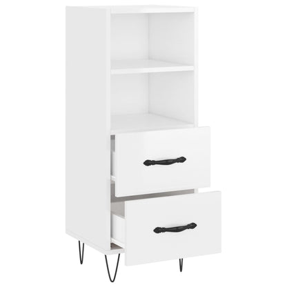 Credenza Bianco Lucido 34,5x34x90 cm in Legno Multistrato - homemem39