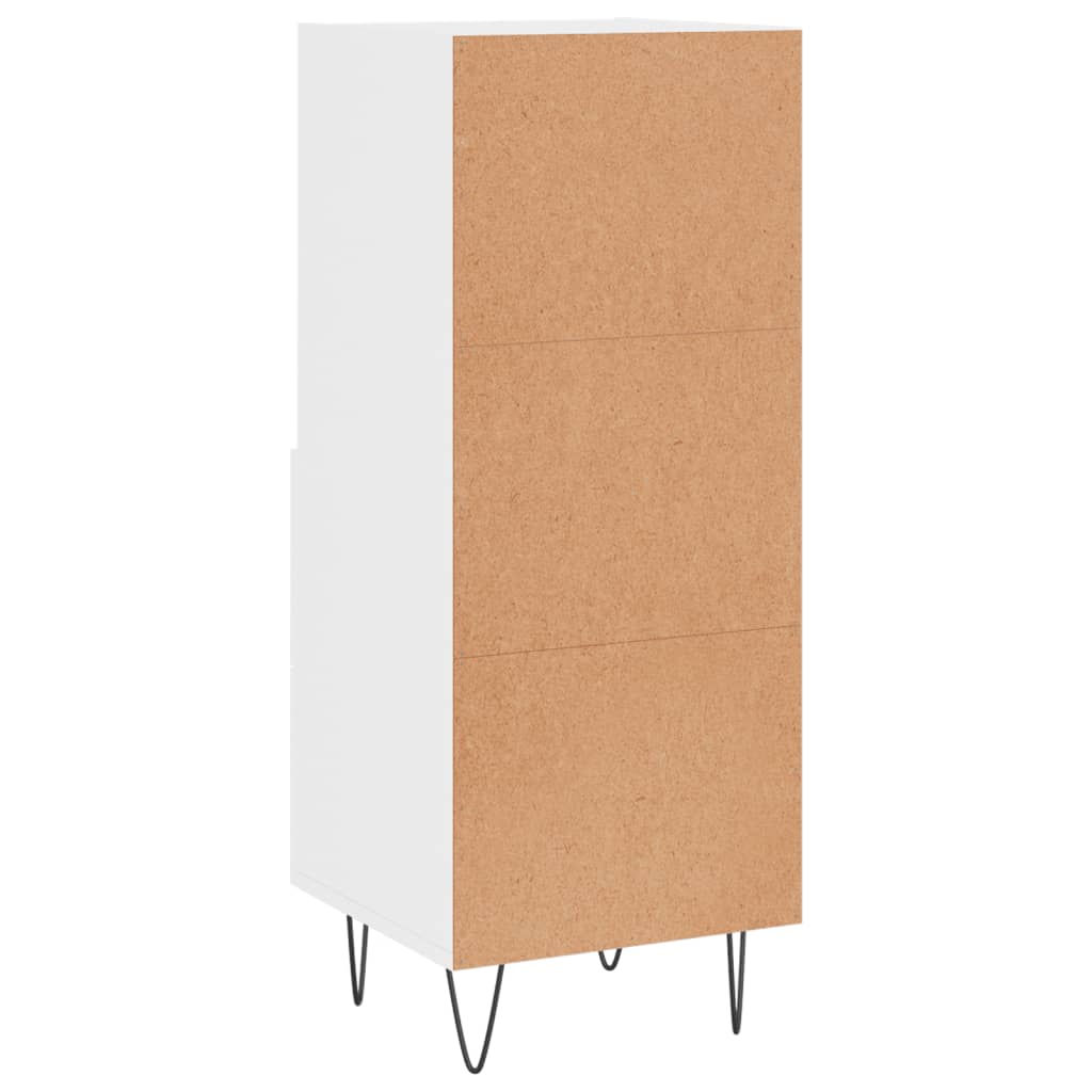 Credenza Bianco Lucido 34,5x34x90 cm in Legno Multistrato - homemem39