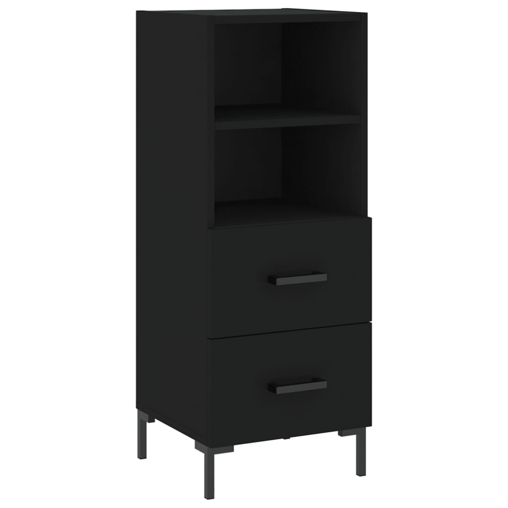 Credenza Nero 34,5x34x90 cm in Legno Multistrato - homemem39