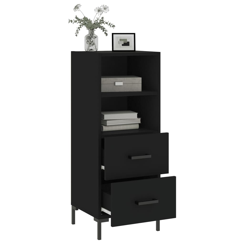 Credenza Nero 34,5x34x90 cm in Legno Multistrato - homemem39