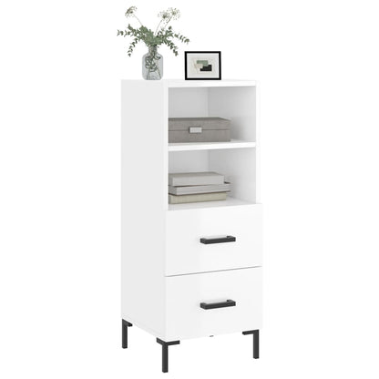 Credenza Bianco Lucido 34,5x34x90 cm in Legno Multistrato - homemem39