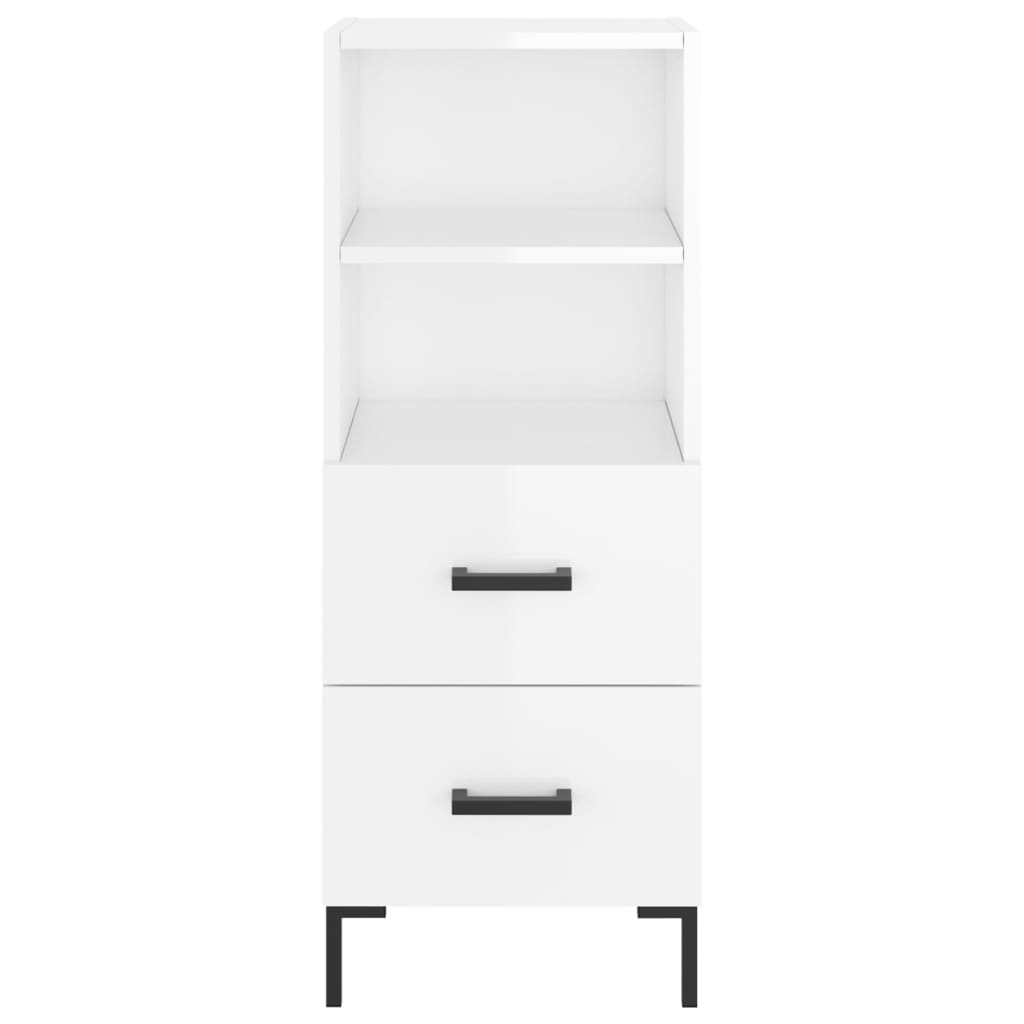 Credenza Bianco Lucido 34,5x34x90 cm in Legno Multistrato - homemem39