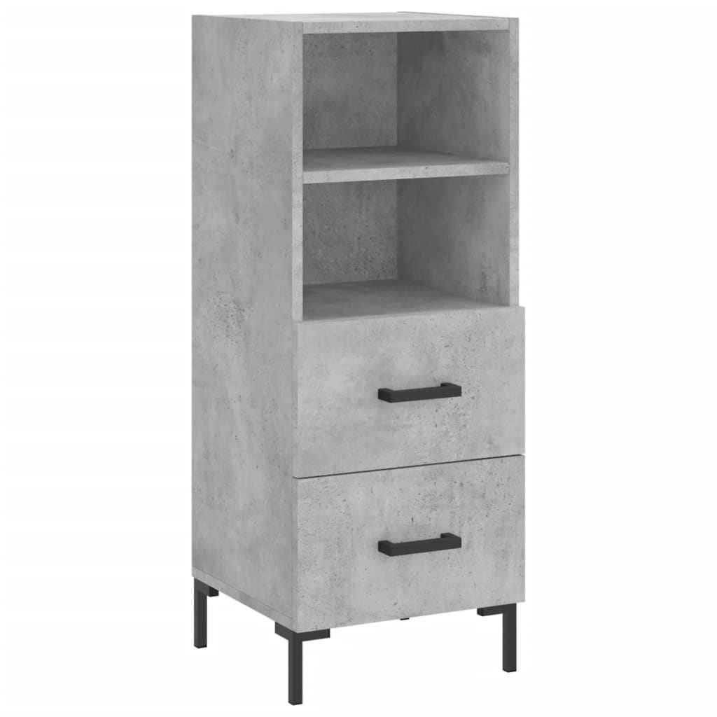 Credenza Grigio Cemento 34,5x34x90 cm in Legno Multistrato - homemem39