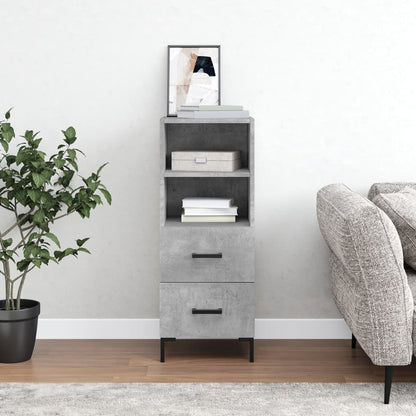 Credenza Grigio Cemento 34,5x34x90 cm in Legno Multistrato - homemem39