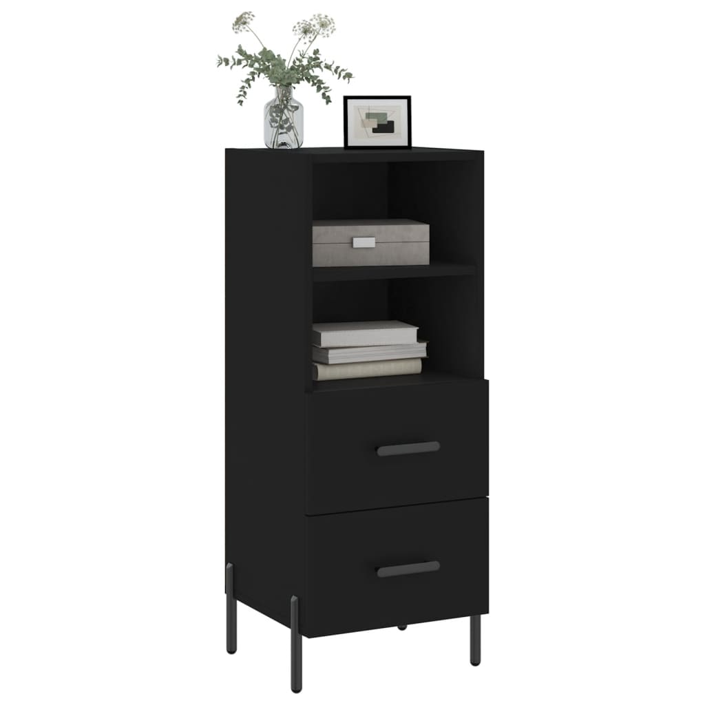 Credenza Nero 34,5x34x90 cm in Legno Multistrato - homemem39