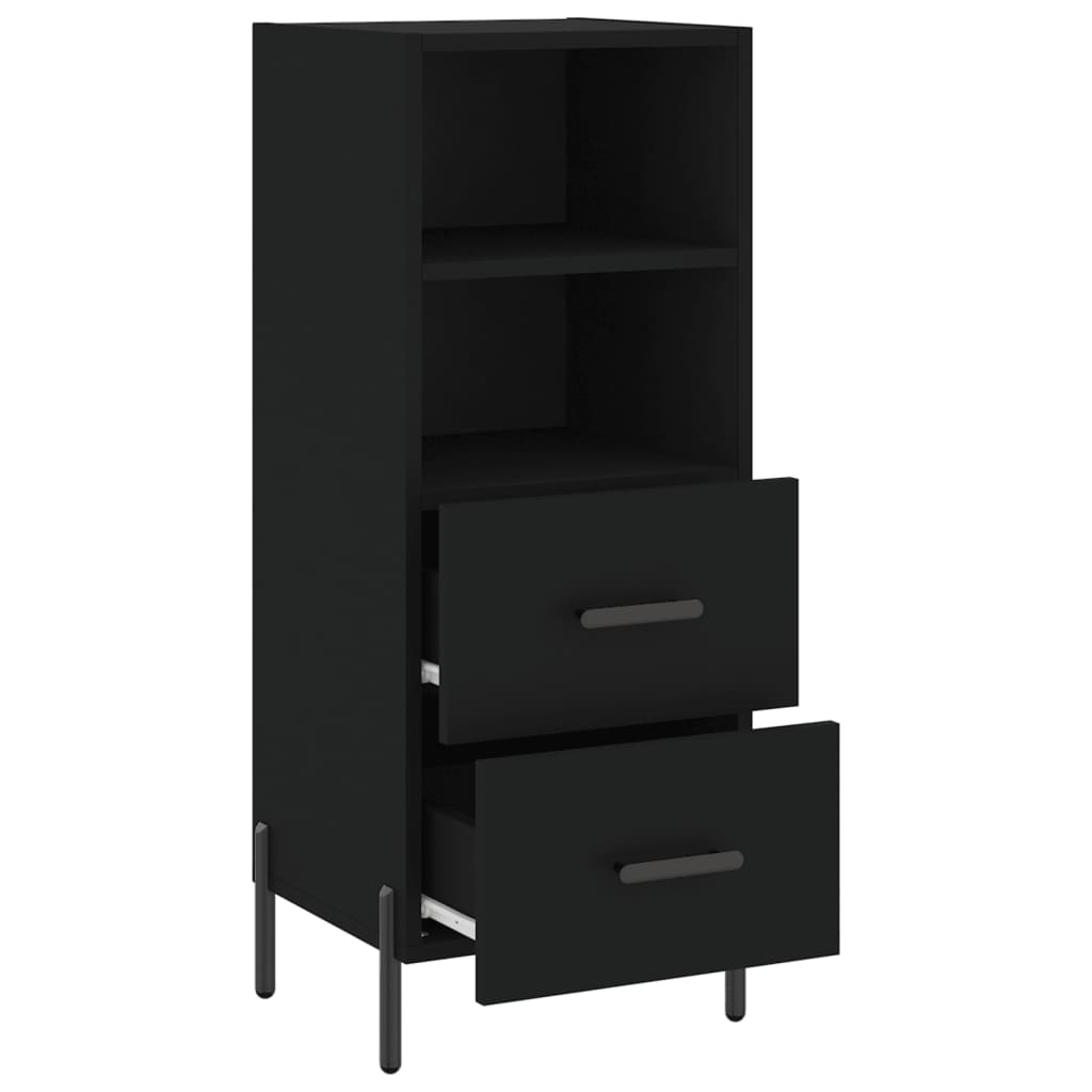 Credenza Nero 34,5x34x90 cm in Legno Multistrato - homemem39