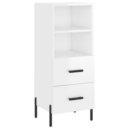 Credenza Bianco Lucido 34,5x34x90 cm in Legno Multistrato - homemem39