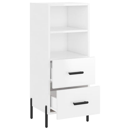 Credenza Bianco Lucido 34,5x34x90 cm in Legno Multistrato - homemem39