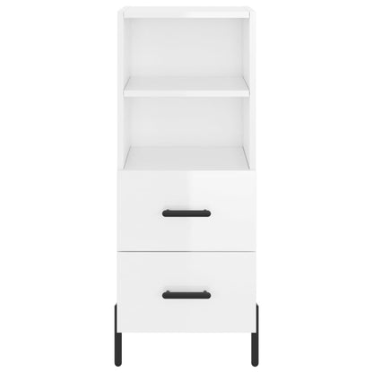 Credenza Bianco Lucido 34,5x34x90 cm in Legno Multistrato - homemem39