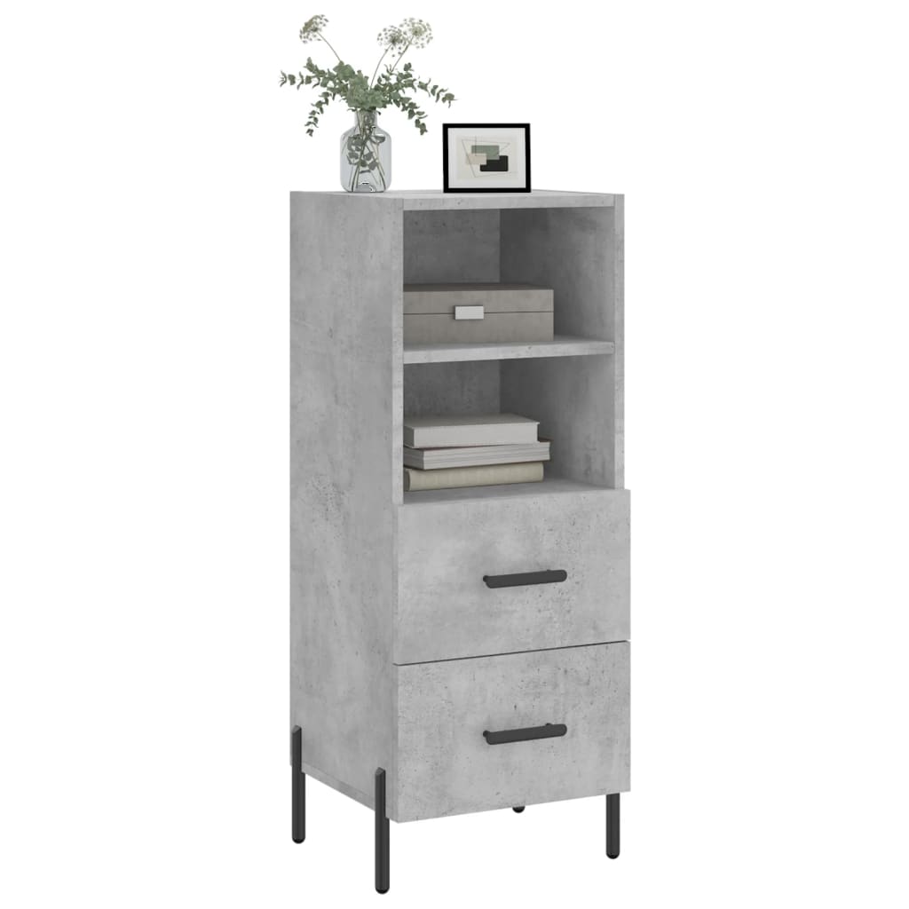 Credenza Grigio Cemento 34,5x34x90 cm in Legno Multistrato - homemem39